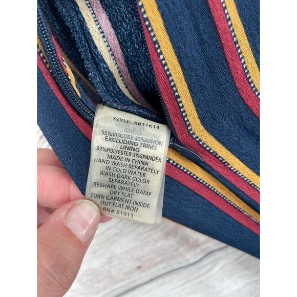 Plenty by Tracy Reese Striped Sleeveless Jumpsuit Women's XS Navy Blue/Red/Beige - Picture 5 of 7